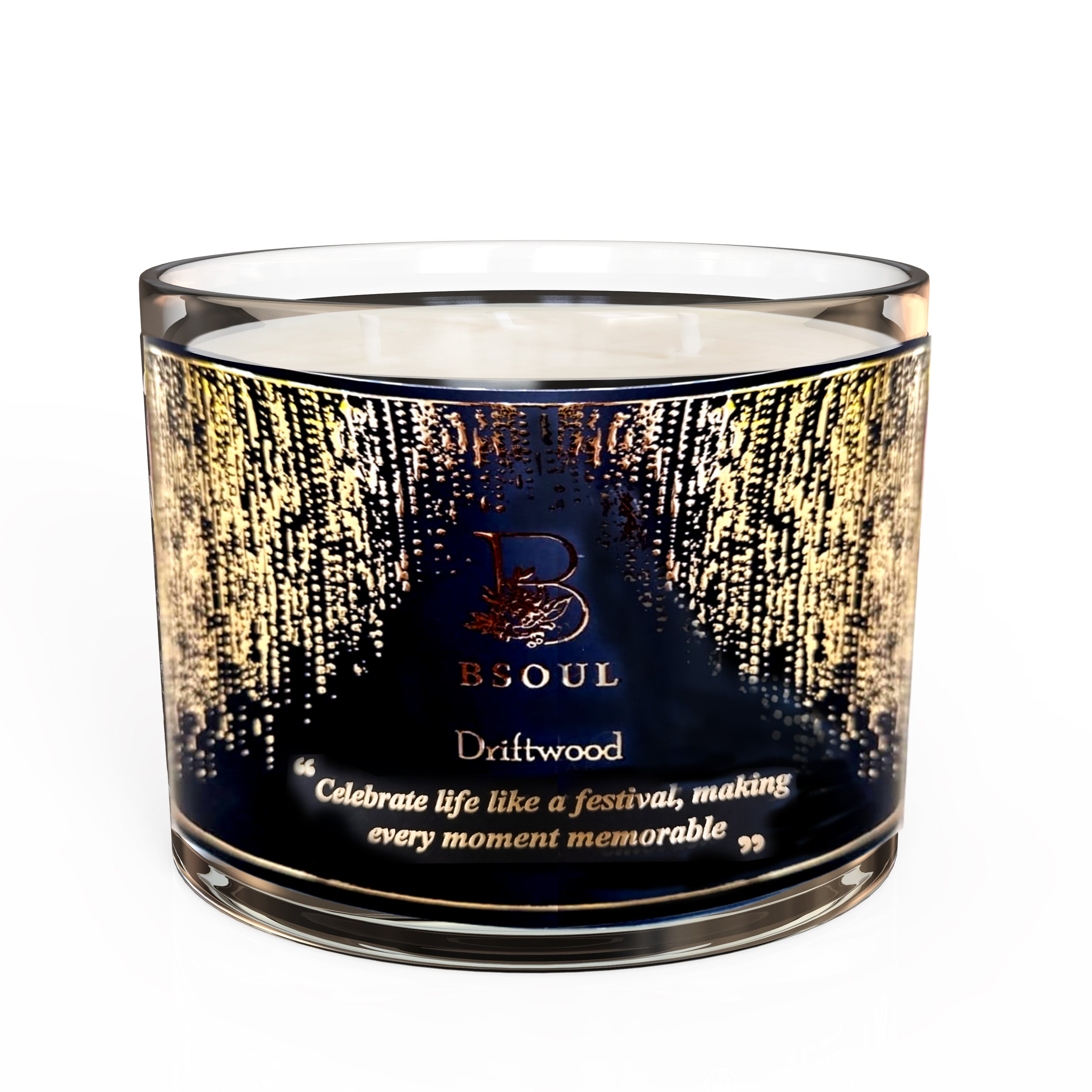 3 Wick Glass with Lid (Driftwood)